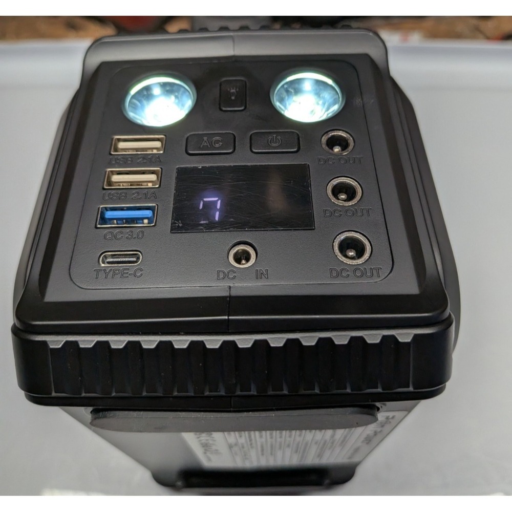 Pion Power Portable Power Station 150W/148Wh Solar Powered, LED lights, AC/DC